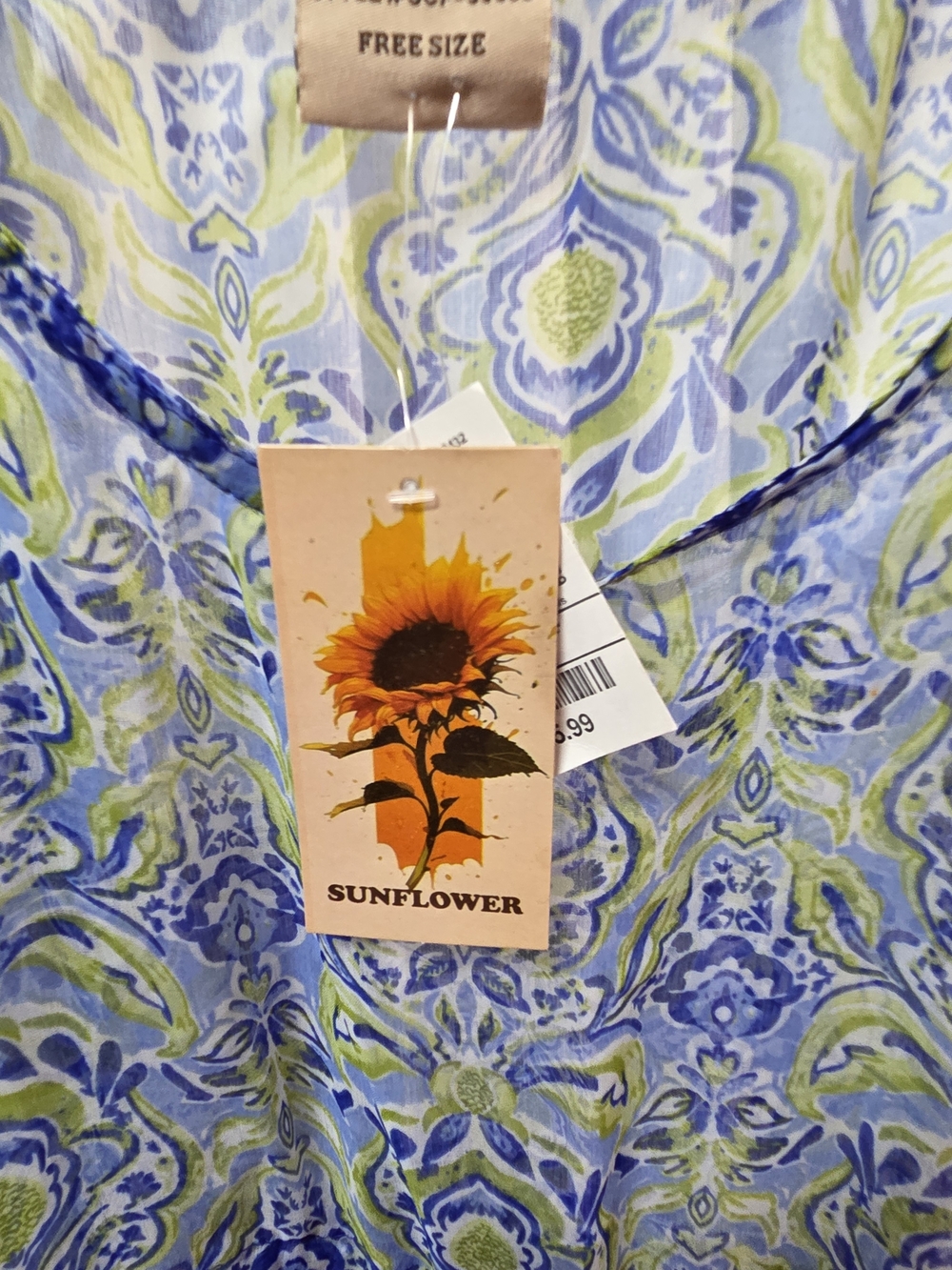 Lightweight Blue & Lime V-Neck Swim Coverup - Picture 4 of 6